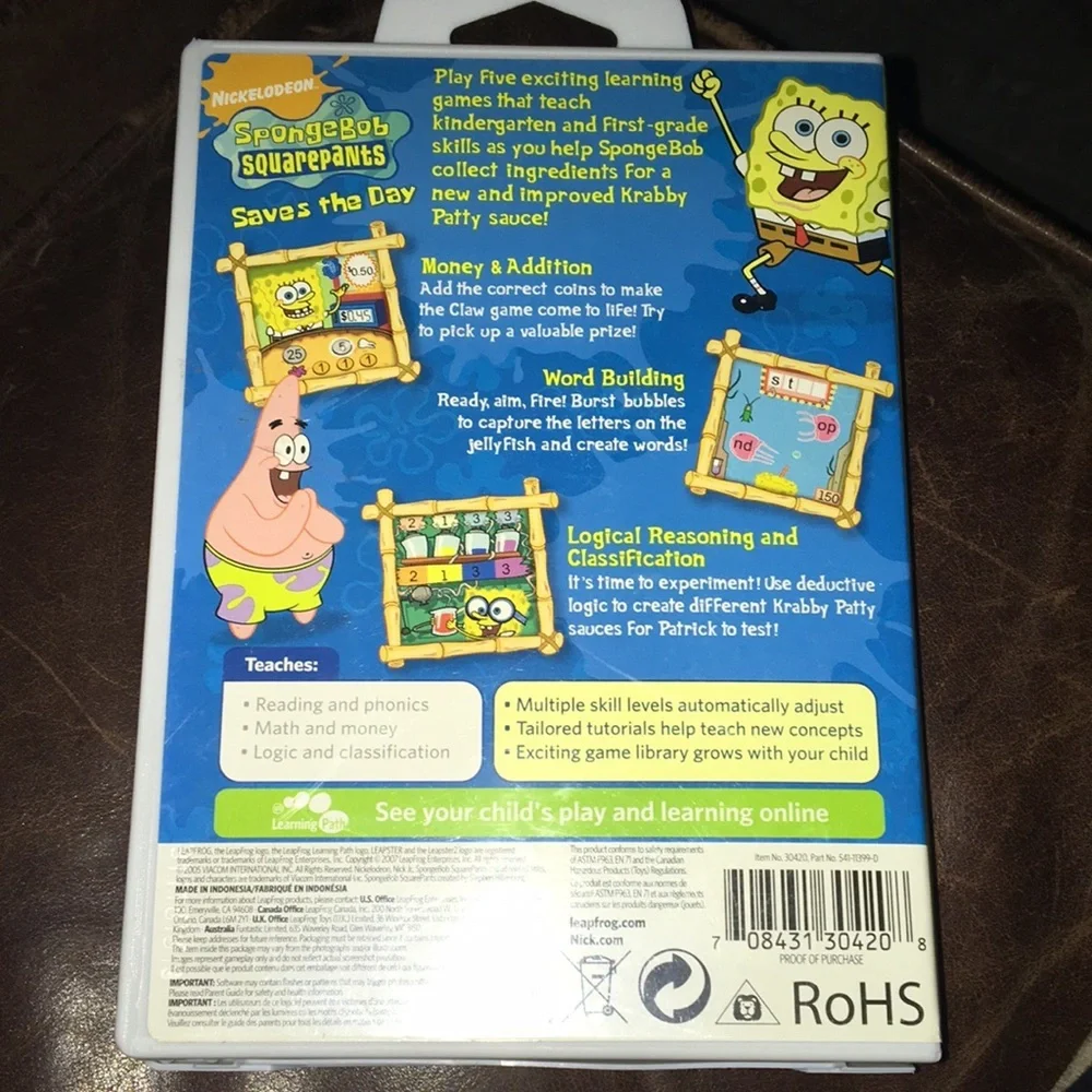 Leapster Learning Game: Sponge Bob Saves The Day